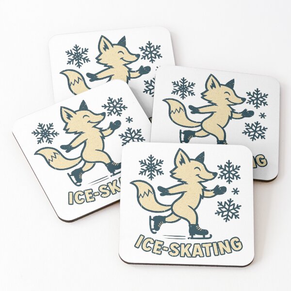 Item preview, Fox ice skating with snowflakes funny Christmas  designed and sold by CloudyPress.