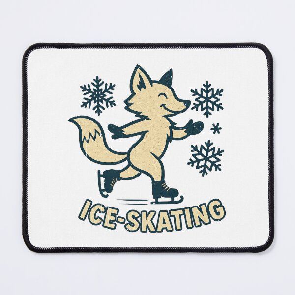 Item preview, Fox ice skating with snowflakes funny Christmas designed and sold by CloudyPress.