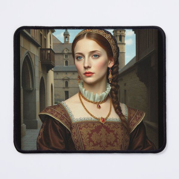Item preview, Tudor Era Courtier woman in a beautiful period dress portrait art designed and sold by Vintage Designs +.