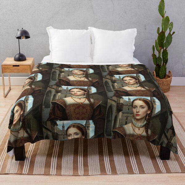Item preview, Tudor Era Courtier woman in a beautiful period dress portrait art designed and sold by Vintage Designs +.