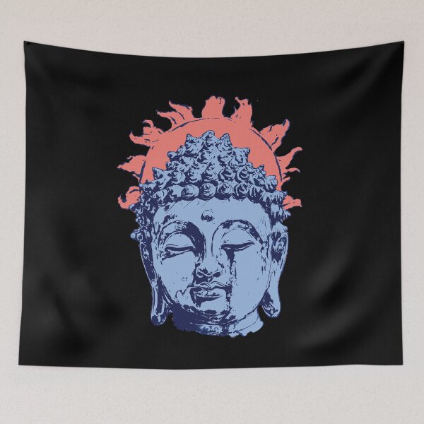 Item preview, Buddha Head with Radiant Halo – Spiritual Enlightenment Art designed and sold by Mystikos Art.