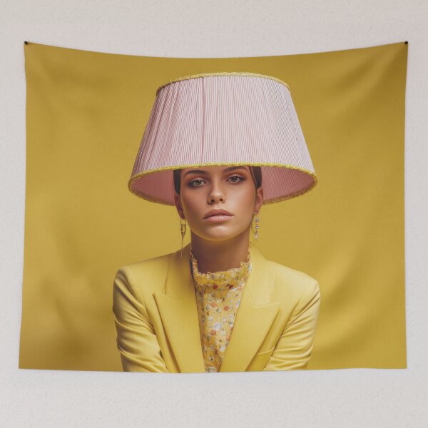 Item preview, Model poses with lampshade designed and sold by anytka.