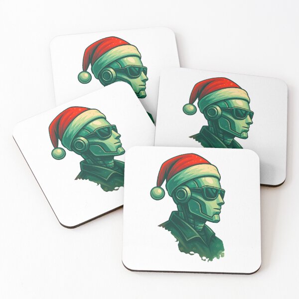Item preview, Futuristic AI Robot In Santa Hat designed and sold by DigiHub Linker.