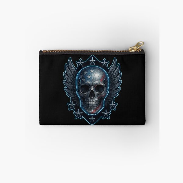 Item preview, Winged patriotic skull with stars designed and sold by LaNadaYFundante.