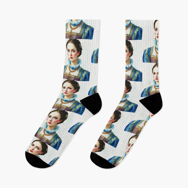 Item preview, Tudor Era Courtier woman in a beautiful period dress portrait art designed and sold by Vintage Designs +.