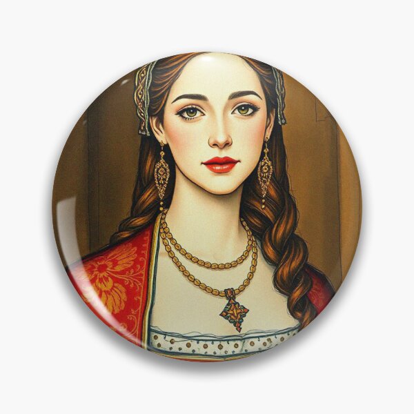 Item preview,  Tudor Era Courtier woman in a beautiful period dress portrait art designed and sold by Vintage Designs +.