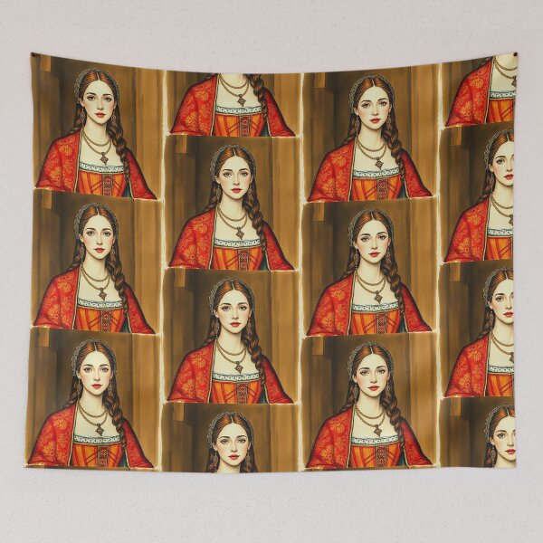 Item preview,  Tudor Era Courtier woman in a beautiful period dress portrait art designed and sold by Vintage Designs +.