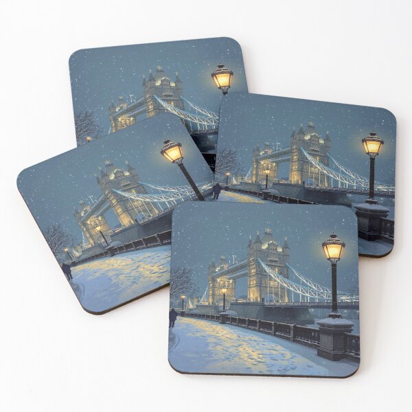 Item preview, Lifestyle Hub: Cozy Winter London Illustration – Snowy Tower Bridge Art designed and sold by M&M Lifestyle Hub.