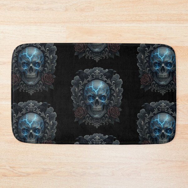 Item preview, Skull with blue lightning and crows designed and sold by LaNadaYFundante.