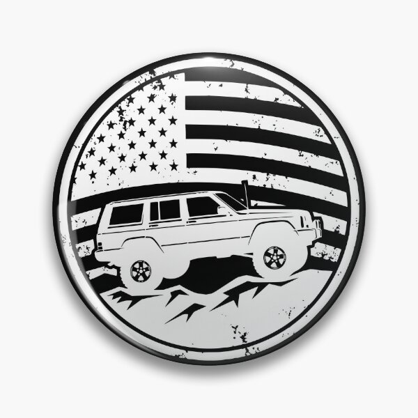 Item preview, American Flag Cherokee XJ Off-Road Badge T-Shirt W designed and sold by Off-Road-Zone.