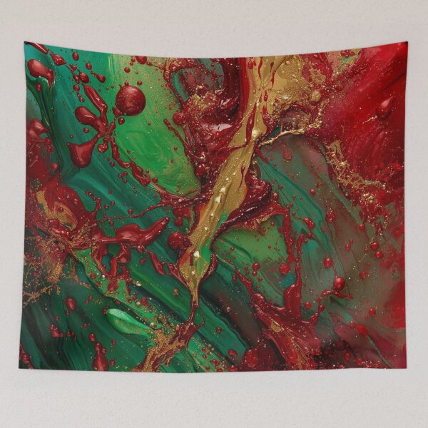 Item preview, Red Green Gold Paint Splash designed and sold by Harmonic_Layers.