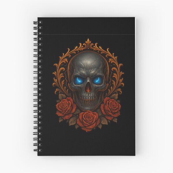 Item preview, Dark skull with orange roses designed and sold by LaNadaYFundante.