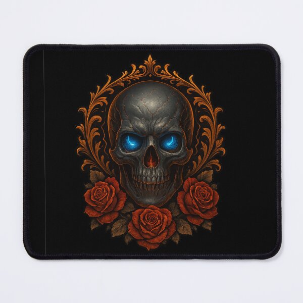 Item preview, Dark skull with orange roses designed and sold by LaNadaYFundante.