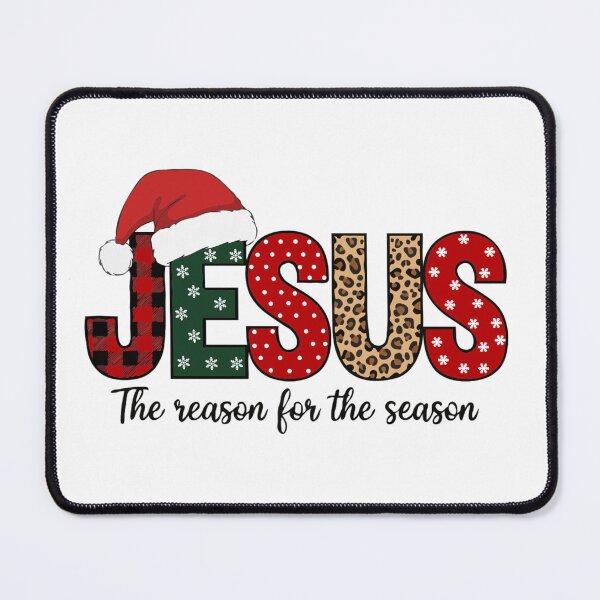 Item preview, "JESUS" The Reason for the Season Christmas Plaid & Snowflakes designed and sold by The Real Life Symphony.