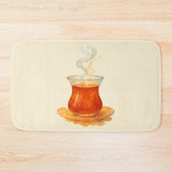 Item preview, Steaming Turkish Tea Watercolor Art – Istanbul Inspired Red Design | Turkish Flag Aesthetic | Turkey Europe Culture designed and sold by Globalcitytees.