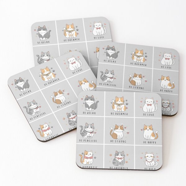 Item preview, 'Positive Cats': 9 Kawaii Kitten Designs with Inspirational Messages designed and sold by JerboT-shirt.