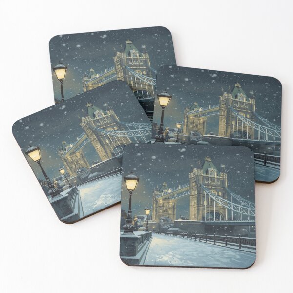 Item preview, Lifestyle Hub: Cozy Winter London Illustration – Snowy Tower Bridge Art designed and sold by M&M Lifestyle Hub.