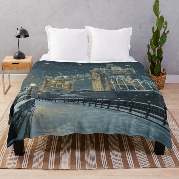 Item preview, Lifestyle Hub: Cozy Winter London Illustration – Snowy Tower Bridge Art designed and sold by M&M Lifestyle Hub.