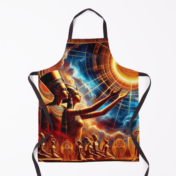 Item preview, Akhenaten and Nefertiti Praising the Aten | Mythic Egyptian Solar Art designed and sold by Stoneflower-Art.