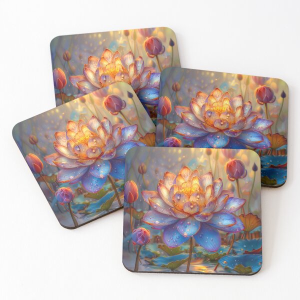 Item preview, Purple Lotus on Blue Lake at Sunrise designed and sold by MargaretWiktor.