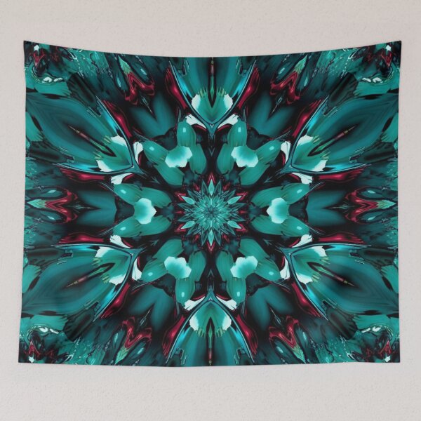 Item preview, Teal Winter Kaleidoscope Floral designed and sold by Harmonic_Layers.