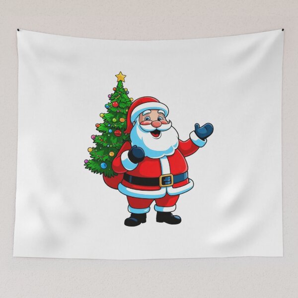 Item preview, Cheerful Santa Claus with Christmas Tree Sticker designed and sold by KeepDream.