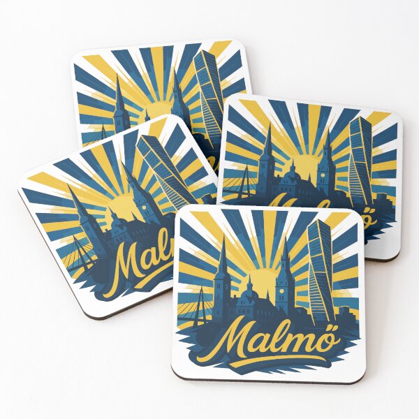 Item preview, Malmö city Sweden cool epic national colors yellow blue gift designed and sold by Pineapple-Tree.