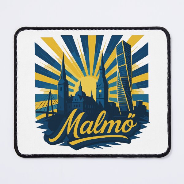 Item preview, Malmö city Sweden cool epic national colors yellow blue gift designed and sold by Pineapple-Tree.