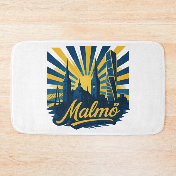 Item preview, Malmö city Sweden cool epic national colors yellow blue gift designed and sold by Pineapple-Tree.