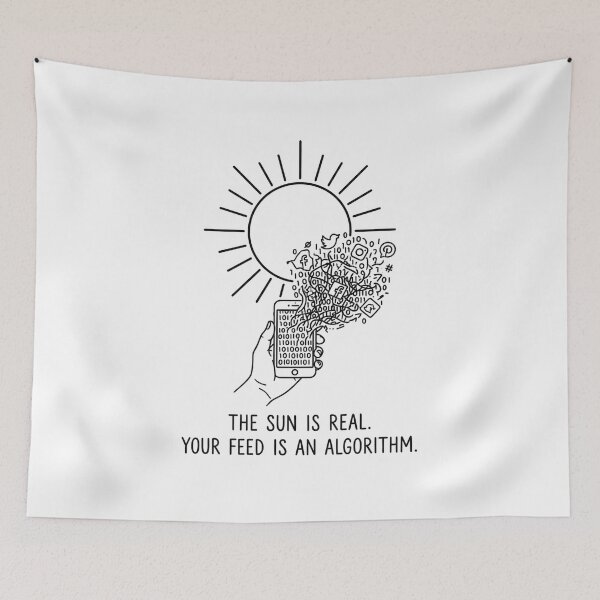Item preview, Sun vs Algorithm - Minimalist Reality Check designed and sold by BloomKind.