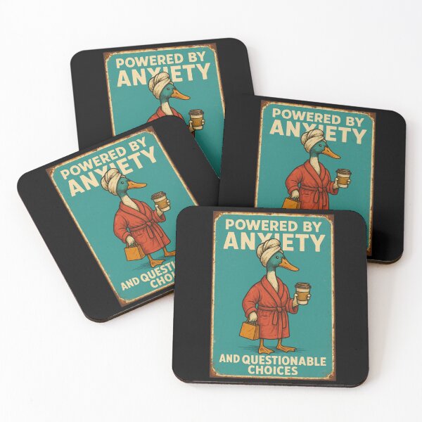 Item preview, Retro Duck Humor Vintage Powered Anxiety and Questionable choices designed and sold by Galskap.