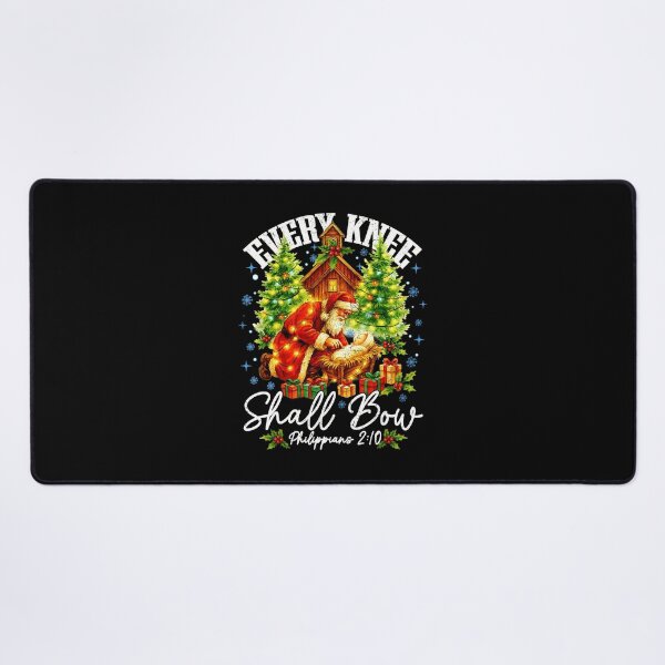 Item preview, Every Knee Shall Bow Santa Christmas Nativity Scene Xmas designed and sold by WayTBeenkenArt.