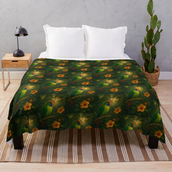Item preview, Colorful Sri Lankan Parrot – Tropical Jungle Bird Art designed and sold by Ceylon Luxe Collections.