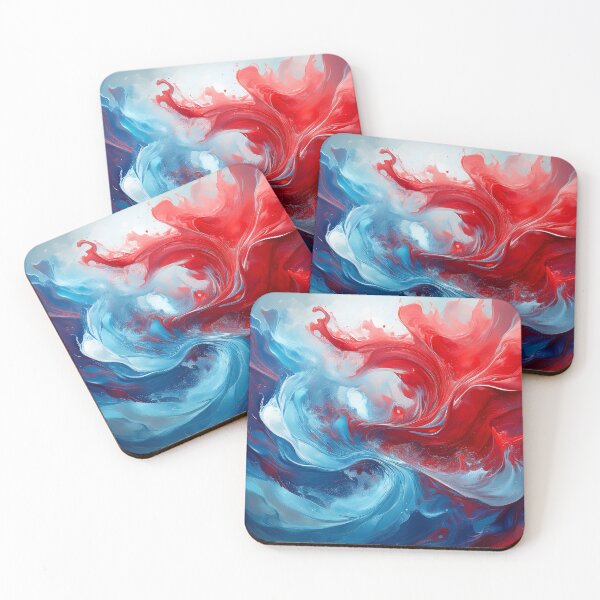 Item preview, Blue and Red Swirls Dancing designed and sold by BrickByDream.