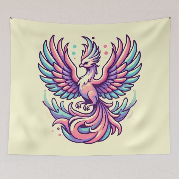 Item preview, Colorful Pastel Phoenix designed and sold by Planetporridge.