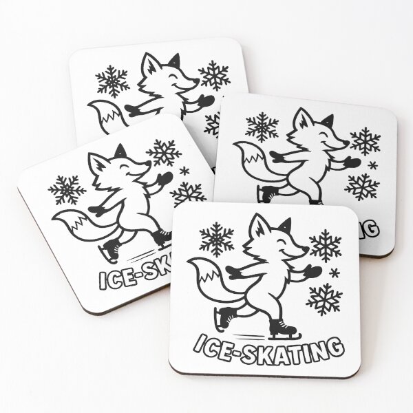 Item preview, Fox ice skating with snowflakes funny Christmas  designed and sold by CloudyPress.