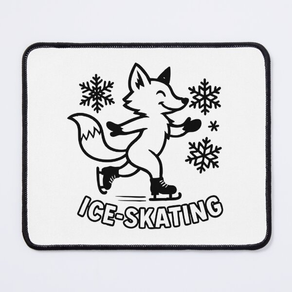 Item preview, Fox ice skating with snowflakes funny Christmas designed and sold by CloudyPress.