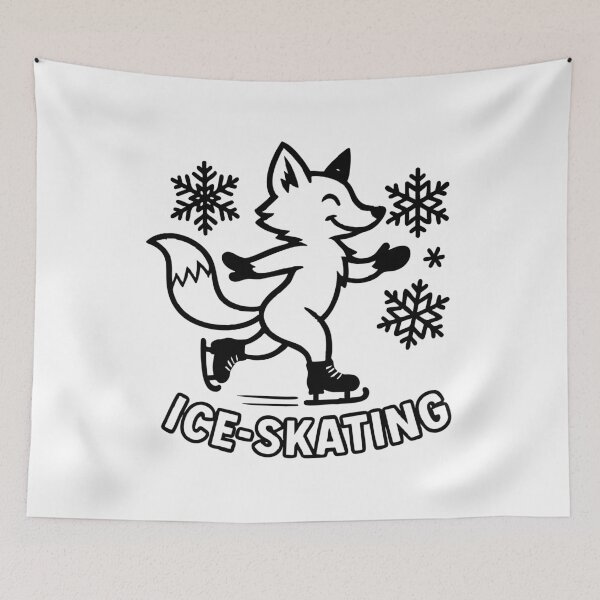 Item preview, Fox ice skating with snowflakes funny Christmas  designed and sold by CloudyPress.