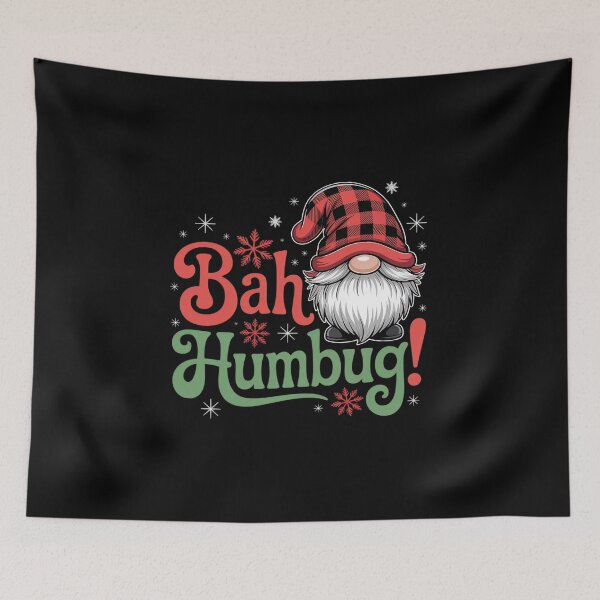 Item preview, Bah Humbug Gnome Red Plaid Grumpy Holiday Christmas designed and sold by VasilisLamArt.
