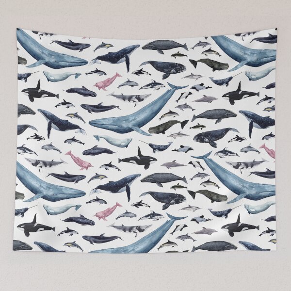 Item preview, CETACEANS POSTER-white designed and sold by BEATRIZ ABAITUA.