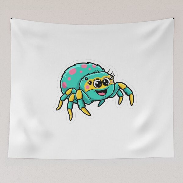 Item preview, Playful Jumping Spider Sticker Art Dynamic Cute Arachnid Design Vinyl Decal designed and sold by GeniePixel.
