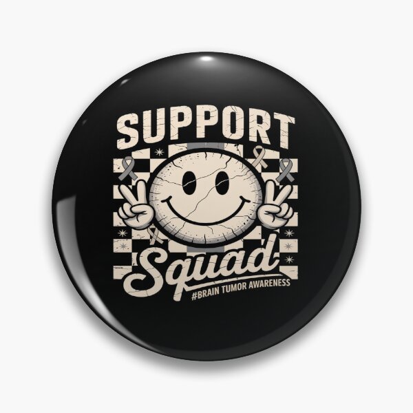 Item preview, Support Squad Brain Tumor Awareness Smile Gray Ribbon designed and sold by AnixieArtFun.