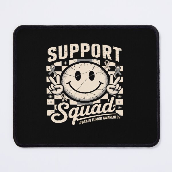 Item preview, Support Squad Brain Tumor Awareness Smile Gray Ribbon designed and sold by AnixieArtFun.