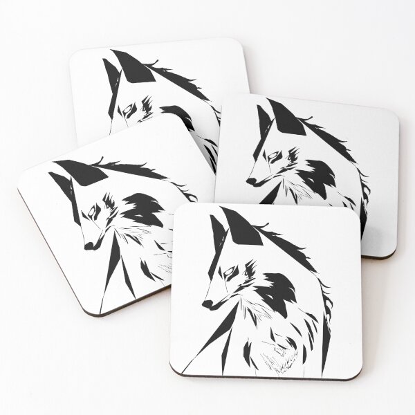 Item preview, Black lined vector wolf designed and sold by Starphil.