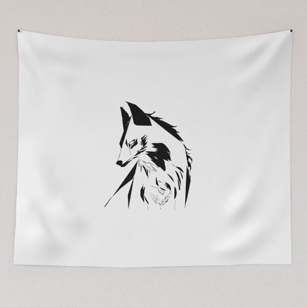 Item preview, Black lined vector wolf designed and sold by Starphil.