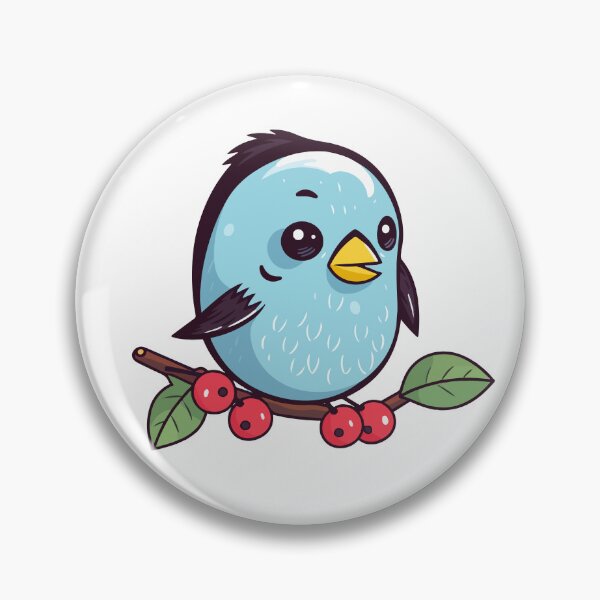 Item preview, Adorable blue baby bird on a branch with berries designed and sold by y-a-y.