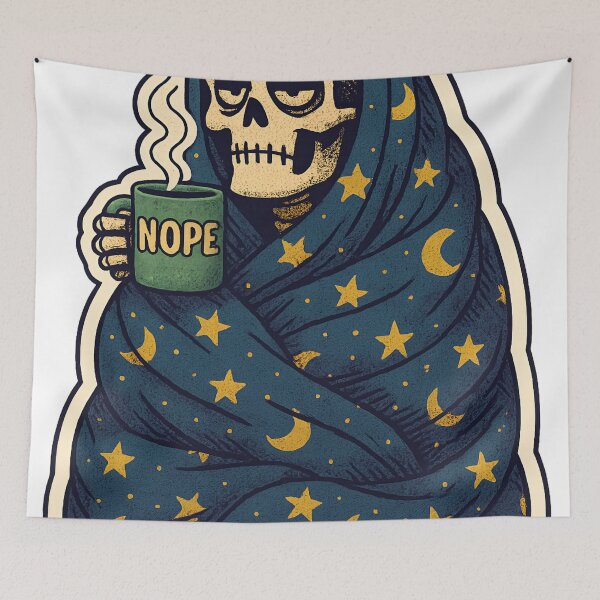 Item preview, Hibernation Mode Skeleton in Blanket Burrito Funny Winter designed and sold by StickyGuys.