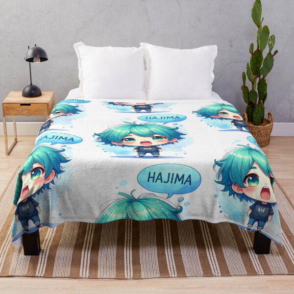 Item preview, Chibi boy with turquoise hair shouts HAJIMA, stop that designed and sold by LiskoDesign.