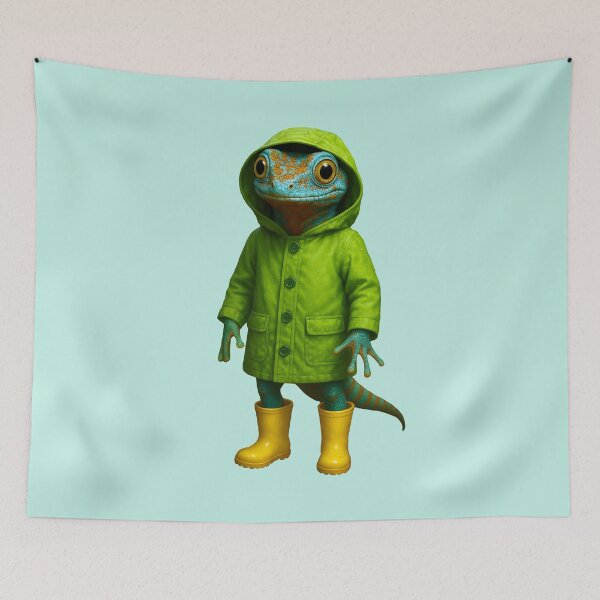 Item preview, Colorful Gecko in a Raincoat designed and sold by Tridentulus.