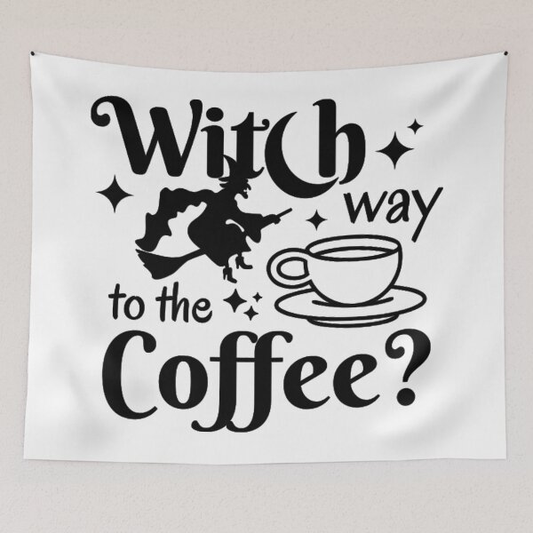 Item preview, Witch Way To The Coffee Cute Cup Witch designed and sold by HubertRaus.